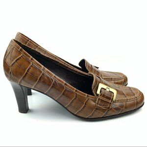 Alfani heels Cecile sz 7.5 brown leather oxfords